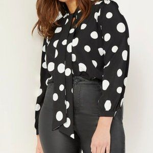 Eloquii Tie Neck Blouse